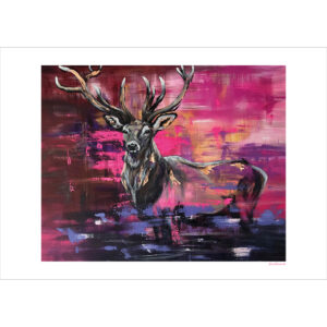 Druck "Der Hirsch im Moor"