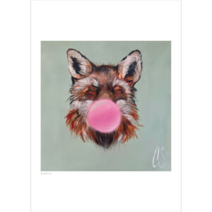 Start Druck "Fuchs mit Kaugummiblase"